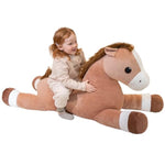 51" Giant Horse Stuffed Animals, Large Stuffed Horse Plush Pillow 4.2Ft, Soft Large Stuffed Pony, Cute Farm Animals Plush Toys, Gifts For Kids Boys Girls On Birthday Children'S Day Christmas