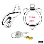 Metal Penis Cages Sex Toys Male Chastity Cage With Belt Holes And Waist Belt Stainless Steel Chastity Device With Hidden Lock For Men'S Penis Bondage Breathable Small Cock Cage (2.0In,B)