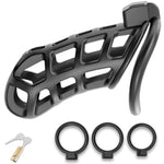 Penis Extender Stretcher Device Male Chastity Cage,Large Cock Cage Device With 3 Sizes Rings And Invisible Lock For Abstinence Man Penis Exercise Training Bondage Adult Sex Toys