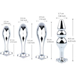Metal Small Anal Plug With Clear Gem Handle Butt Plugs Adult Sex Toy For Couples Sex Pleasures (100Mm Length)