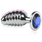 Metal Thread Anal Plug Prostate Toys, Curved Butt Plug For Prostate Massage G-Spot Stimulation Anal Dilator With Jeweled Base Adult Unisex Sex Toy (L)