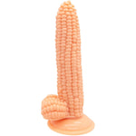 8 Inch Silicone Realistic Mini Dildo, Beginner Anal Plug,Corn Shape Penis With Strong Suction Cup For Hands-Free Play, Flexible Cock With Curved Shaft And Balls For Vaginal G-Spot And Anal Play