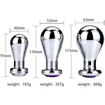 Stainless Steel Big Anal Plug Bulb Shape Jewelry Butt Plug Trainer Set Anal Massager Sex Toy For Men Women Prostate Massage(M)