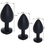 3 Pcs 3 Sizes Silicone Anal Plugs, Jeweled Butt Plug, Anal Trainer Toys, Heart Butt Plugs, Purple