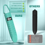 Mini Liquid Silicone Bullet Vibrator With 10 Strong Modes Recharge Vibrating Clitoral Vibrator Sex Toy For Women -Blue