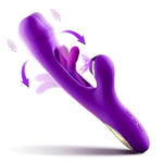 Rabbit Patting Vibrator Powerful G Spot Vibrating Dildo Strong Sucking Clit Stimulator Massager Clitoris Vibrator For Women Purple