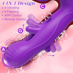 Wearable Vibrator App Remote Control Adult Toys, G Spot Vibrator Panty Mini Vibrator Egg Bullet Butterfly Rose Sex Toy, Dildo Clitoral Stimulator With 9 Vibrating & 9 Flapping For Women And Couples