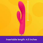 Ripple Rabbit Vibrator For Women | Silicone Ribbed Dildo G Spot Personal Massager | 10 Powerful Vibration Modes | Rechargeable Clitoral Stimulator | Adult Sex Toys & Games For Couples