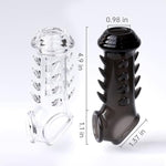 Penis Extender Reusable Set,Silicone Cock Sleeve Extension For Mens,2 Pcs Chastity Ring Adult Sex Toys Male Sm Bondage Kit (Style-2)
