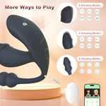 Sex Toys - Vibrator Dildo And Anal Plug 3 In 1, App And Remote Control Vibrator With 6X6X6 Modes, Butterfly Wearable Panty Vibrators & G Spot Vibrator, Adult Sex Toys & Games For Women(Black)