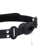 Silicone Hollow Open Mouth Gag Slobber Mouth Ball Gag Bondage Mouth Gag Oral Fixation Restraints Sm Fetish Slave Sexy Toy For Couples (Black)