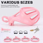 Male Chastity Cage With Belt, Chastity Device With 5 Sizes Rings And Invisible Lock For Man Penis Exercise Bondage Gear & Accessories Lightweight Adult Sex Toys(2D-Pink)