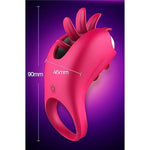 Rotating Vibrating Ring Male Penis Ring Rechargeable Vibrating Ring With 10 Vibration Modes(Red)