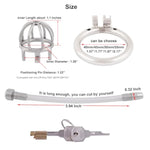 Metal Male Chastity Device Steel Stainless Cock Cage Sex Toy Ring With Tube C155 (2.17 Inch/ 55Mm)