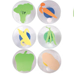 6 Pcs Giant Vegetable Stampers for Kids, Washable Easy-Grip Art Stamps