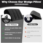 Portable Inflatable Wedge Pillow For Traveling - Wedge Pillow For Sleeping,30S Blow Up Small Inflatable Wedge Body Positioner,Lightweight Bed/Leg/Hip/Ankle Elevation Pillows,Under Knee Pillow,Black