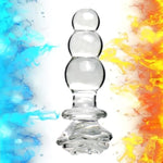 Crystal Anal Bead Butt Plug - Clear Glass Anal Plug With Gradual Large Anus Beads, Transparent Anal Dildo Butt Plug Vaginal Prostate Massage Stimulation Anal Sex Toy For Men Women Couple (S)