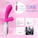 G-Spot Rabbit Vibrator Dildo Clitoris Stimulator, Silicone Nipple Massager With 10 Vibration Modes For Women, Waterproof Adult Sex Toys For Couples