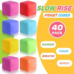 40 Pack Slow Rising Stress Cube Fidget Toys, Squishy Balls Sensory Fidget Toys For Kids Adults, Square Shape Fidgets For Classroom, Party Favors Pull Stretch Squishy Toy Classroom Prize Box Toys