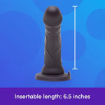Lifelike Lover Luxe Realistic Dildo - 7 Inch Suction Cup Dildo - Colour Changing Curved Smooth Silicone - Harness Compatible Strap On - Adult Sex Toy - Waterproof - Black/Blue