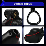 Dog Head Chastity Cage Male Chastity Device Cock Cage With 4 Different Wide Rings Lightweight Resin Penis Cage With Concealed Lock And 2 Keys Sex Toys For Male Penis Bondage (B,Black)