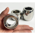 Stainless Steel Ball Stretcher Scrotum Metal Penis Lock Cock Ring Male Delay Ejaculation Erection Cock Ring Slave Sex Toy Man (Magnetic 30Mm)