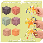 Montessoriii Toys For 1 Year Old,Baby Toys 6-12 Months,Stacking Building Blocks & Soft Infant Teething & Matching Eggs For Toddlers 6-9-12 Months,Baby Boys&Girls Gifts(7 In 1)