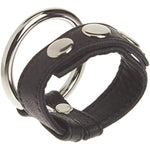 Leather And Steel Cock And Ball Ring