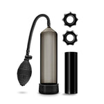 Blush Quickie Kit 9.5" Penis Pump W/Masturbator Stroker Sleeve, Thick Cock - 2 Penis Rings & Suction Pump - Male Enlargement & Pleasure Pump For Harder & Longer Erections Sex Toy For Men - (Black)