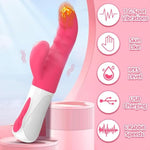 Rabbit Vibrator Sex Toys For Women - G Spot Clitoral Anal Dildo Vibrator With 7 Vibrating Modes & 6 Clit Speeds,Female Vibrator Wand Anal Nipples Stimulation Adult Sex Toys For Women Peach Red