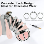 Metal Chastity Cage With Lock And Key Male Chastity Devices With 3 Different Sizes Of Rings Cock Cage Silver Penis Cages Locked Cage Adult Bondage Sex Toys For Men (Full Sets)