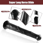 Realistic Horse Dildo, Super Long 15.75 Inch Huge Thick Animal Dildos Anal G-Spot Sex Toy With Suction Cup Adult Toys For Women Men Gay Masturbation - Black