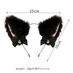 Aobrzhau 4 Pcs Cat Ears And Rabbit Animal Tail Cosplay Set,Handmade Faux Fur Hair Clip Headdress, Halloween Lace Butterfly Collar, Plush Ears For Women, Perfect For Cosplay And Party