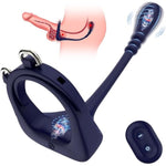 Male Prostate Massager Anal Beads Butt Plug Cock Ring,G Spot Vibrator Sex Toy For Couple Clitoral Stimulation,Vibrating Penis Ring Anal Vibrators Adult Toys With Adjustable Buckle For Men Pleasure