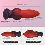 Monster Inflatable Butt Plug,5.7 in Silicone Knot Inflatable Anal Plug with T-Base,Anal Sex Toys for Men Women Gay