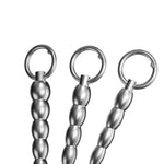 Stainless Steel Pull Bead Urethra Sound Rods/Urethral Dilator With Removable Grommets, Smooth Penis Plug Sex Toys - Catheters & Sounds For Men, Women (L)