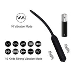 Silicone Vibrating Urethral Penis Plug Ten Frequency Threaded Urethral Sound Vibrator Masturbation Device(C,Pink)
