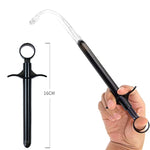 Lubricant Tube Shooter with Smooth Rounded Cap for Men, Women & Couples, Reusable, Easy Use & Clean,Lube Applicator Syringes (Black 10ml)