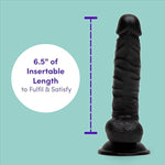 Lifelike Lover Vibrating Dildo - 8 Inch Realistic Dildo - Suction Cup With Wired Remote Control Vibrator For Women - 10 Vibration Functions - Adult Sex Toy - Black