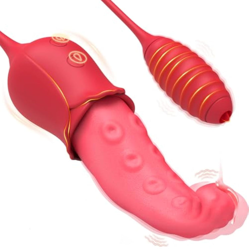 Tongue Vibrator Dildo Sex Toys For Women - 3In1 G Spot Vibrators Clitoral Nipple Stimulator With 7 Licking & 7 Vibrating Modes, Adult Rose Sex Toy For Couples Womens Female Clitoris Pleasure Tools