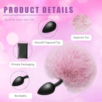 Rabbit Tail Anal Plug,Silicone Butt Plug,Anal Sex Toys For Men,Women,Plug Anal For Couples,Butt Plugs For Cospaly (Medium Pink), Purple