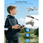 Drone With Camera For Adults 5K, Brushless Motor Drones For Kids Beginners,Fpv Foldable, Optical Flow & Altitude Hold, Wifi Live Video, Gesture/Voice Controlt,Toys Gifts For Teen Boys (Gray)