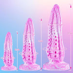 3 Pcs Tentacle Octopus Dildo Set (6” Small,7.6” Large,8.9” Huge), Silicone Realistic Thick Monster Suction Dildo Anal Training Set, Fantasy Animal Big Penis Anal Plug Sex Toys For Women Beginners Pink