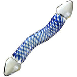 Double Ended Glass Dildo Crystal Penis,Crystal Realistic Dildo Pleasure Stick With Spiral Texture And Vivid Glans Anal Plug, Prostate Massager Sex Toy Stimulates G Spot For Men Women(Style 2)