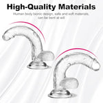 Clear Realistic Dildo Sex Toys For Women - 7.3 Inch Silicone Suction Cup Dildo For Clitoral, Vaginal & Anal Stimulation | Waterproof, Safe Tpe Material | Adult Toys For Women, Couples & Beginners