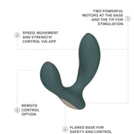 Hugo 2 Prostate Vibrator Is Advanced Male Sex Toy With Bluetooth App, Prostate Massager With 10 Settings, Waterproof & Rechargeable Sex Toys For Men, Green