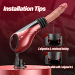 Sex Machine Thrusting Dildo Vibrator - 9 Thrusting 9 Vibrating And Heating Function, Remote Control Machines With Suction Cup And 6 Attachments, Adult Sex Toys For Women Or Couples Pleasure