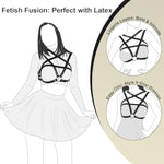 Bdsm Ball Gag Silicone Mouth Gag, With Pentagram Chest Bondage Harness Sex Toys Women