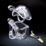 Egg Shape Male Chastity Cage With Invisible Lock, Penis Cage With Barbed Ring Fully Restraint Male Transparent Chastity Device(48Mm)