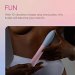 Femme Funn Xl Bullet Vibrator Sex Toy For Women - Discreet & Travel Friendly Adult Toy With 10 Powerful Speeds, Waterproof, Battery Operated - Female Vibrator Personal Massager (Pink, Xl)